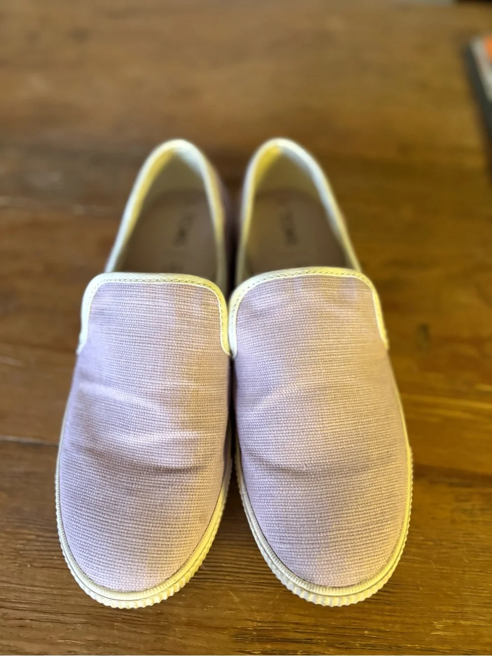 Toms Lavender Slip-On Canvas Shoes with Cream Trim